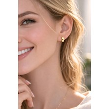 Sacce Scarves & Accessories Bombeli Düz Halka Küpe Kadın İçin Rodyum Kaplama Minimal Tasarım