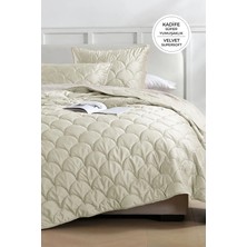 Evien Home Shane Kadife Yatak Örtüsü Seti Çift Kişilik 3 Parça Kapitone Supersoft Yumuşak Elyaf Dolgulu