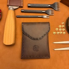 Bideri Troya Hakiki Deri Çift Katlı Cüzdan Kahverengi