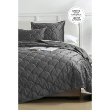 Evien Home Shane Kadife Yatak Örtüsü Seti Çift Kişilik 3 Parça Kapitone Supersoft Yumuşak Elyaf Dolgulu