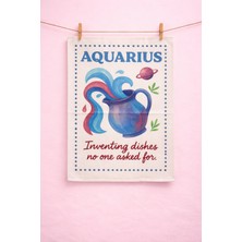 Typoniq Zodiac Kova Burcu Pamuklu 2'li Mutfak Havlusu (40X50 Cm)