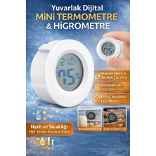 Ecuy Yuvarlak Dijital Mini Termometre ve Higrometre (Nem Ölçer) – LCD Ekranlı Ortam Sıcaklık & Nem Ölçüm