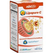 Nbt Life Lipopure C - Lipozomal Vitamin C (Lipocelltech) - 30 Kapsül - Dezenfektan Hediyeli (%72 Alkol)