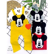 Diji Baby 3-6-9-12 Ay Mickey Figürlü Uzun Kollu Baskılı Sweatli 2li Kız Erkek Bebek Salopet Takımı