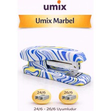 Umix Marbel Desenli Zımba Makinesi 24/6 – 26/6 Uyumlu Renkli Ofis & Okul Zımbası