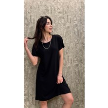 Leilaa Bisiklet Yaka Kısa Kol Basic Elbise