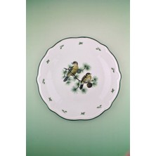 Bursa Porselen Dekor Woodland Song Yeşil File Porselen Servis/duvar Tabağı