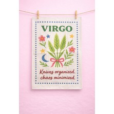 Typoniq Zodiac Başak Burcu Pamuklu 2'li Mutfak Havlusu (40X50 Cm)