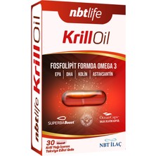 Nbt Life Krill Oil - Fosfolipit Form Omega 3 ve Astaksantin - 30 Kapsül - Dezenfektan Hediyeli (%72 Alkol)