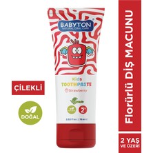 Babyton Doğal Çilekli 2 Yaş ve Üzeri Florürlü Diş Macunu 75 ml