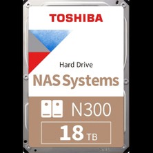 Toshiba Toshıba N300, HDWG51JUZSVA, 3.5", 18TB, 512MB 7200 Rpm, Sata3, 7/24 Nas, Server, HDD (Türkiye Distribütörü Garantili)
