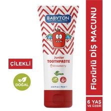 Babyton Doğal Çilekli 6 Yaş ve Üzeri Florürlü Diş Macunu 75 ml