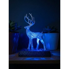 ruven Pilli Mavi LED Işık Geyik Dekoratif Lamba / 3 Boyutlu Abajur Patronus Geyiği Lamba