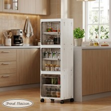 Trend Maison 3 Katlı Çok Amaçlı Organizer Dolap Banyo Mutfak Saklama Kutusu Beyaz
