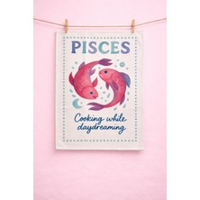 Typoniq Zodiac Balık Burcu Pamuklu 2'li Mutfak Havlusu (40X50 Cm)