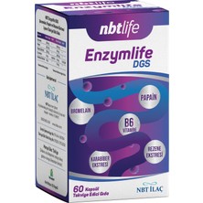 Nbt Life Enzymlife Dgs - Bromelain, Papain ve Rezene - Şişkinlik Konforu - 60 Kapsül - Dezenfektan Hediyeli (%72 Alkol)