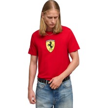 Puma Ferrari Colored Shield Erkek Kırmızı Günlük Stil T-Shirt 63531002