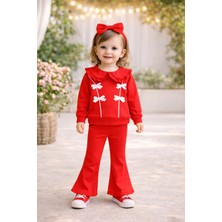 Ciciben Fiyonklu Yaka Detaylı Ispanyol Paça Taytlı Kız Bebek Alt Üst Takım