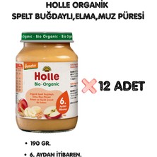Holle Organik Spelt Buğdaylı Elma, Muz Püresi 12'li Paket