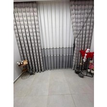 Nivemes Home Nivemeshome Petek Gri 1/3 Pileli Tül Perde