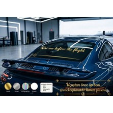 Nc World Gold - Jdm/euro Style "kiss Me Before The Flight" Arka Cam Dekali | 55X9 cm Oto, Duvar, Moto Sticker