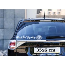 Nc World Beyaz - Hayat Işte Bize Hep Yazılı Zar Figürlü Araç Arka Cam Sticker | Oto Cam Yazısı Folyo 35X6 cm