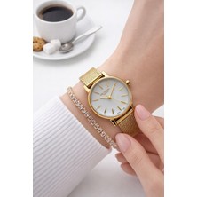 Lee Cooper Çelik Kordon 2 Yıl Garantili 3 Atm Suya Dayanıklı Kadın Kol Saati+Bileklik F.G8292.M120