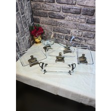 SEÇKİNEV Seçkinev Galata 7 Parça Eskitme River Döküm Metal Ayaklı Set