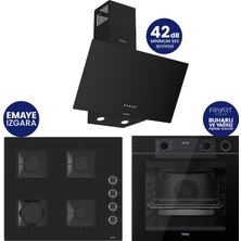 Ferre Steamart-Fryart-Silentart Serisi Siyah Set ( QEP64CS+SS205+D086-SA ) Emaye Izgara