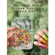 SMB Profesyonel Protez Tırnak Fimo Charm - Meyve Figürler Tırnak Süsü Mix Paket