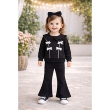 Ciciben Fiyonklu Yaka Detaylı Ispanyol Paça Taytlı Kız Bebek Alt Üst Takım