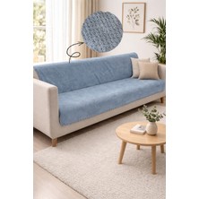 Sevim Kaymaz Taban Yumuşak Koltuk Örtüsü - Wellsoft Koltuk Kılıfı - 180X215 cm - Mavi