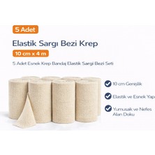 Popüler Sepet Elastik Sargı Bezi Krep 10 cm x 4 M 5 Adet Esnek Krep Bandaj Elastik Sargı Bezi Seti