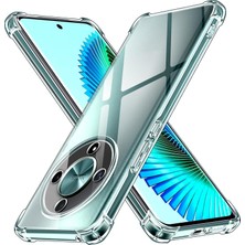 Kzy Honor Magic 6 Lite ile Uyumlu Kapak Kamera Korumalı Airbag Antishock Köşe Korumalı Şeffaf Silikon Kılıf