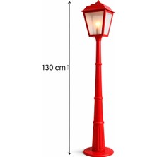 AlfameTech Retro Sokak Lambası 130 cm LED Aydınlatmalı | Dekoratif Lambader
