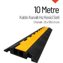İleri Trafik Kablo Kanallı Hız Kesici Seti 10 Metre - 2 Kanallı 25 x 100 x 5 cm