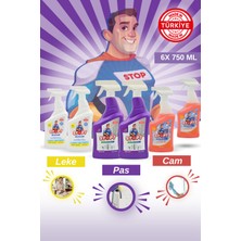 Stop Forte Zorlu Leke Seti 6 x 750 ml Leke, Cam,pas Kireç Temizleyici