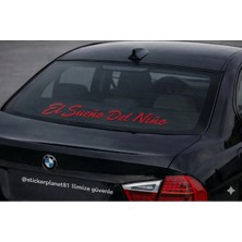 Nc World Kırmızı - El Sueno Del Nino Sticker Folyo (Bir Çocuğun Rüyası) ( 58X7 cm ) | Kask, Oto Cam Dekor