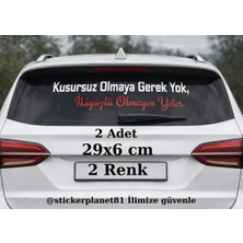 Nc World 2 Farklı Renk Kişiye Özel Yazılı Araç Stickerı - 5 Renk Seçenekli Araba Cam Yazısı 2 Parca 29X7 cm