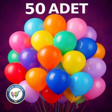 Nistabolje 50 Adet Renkli Balon Doğum Günü Kutlama Günleri İçin Şık Parti Malzemesi