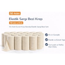 Popüler Sepet Elastik Sargı Bezi Krep 10 cm x 4 M 50 Adet Esnek Krep Bandaj Elastik Sargı Bezi Seti