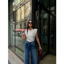 Lifera Vatkalı Sandy Drapeli Bluz