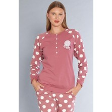 Kadın Pamuklu Uzun Kollu Pijama Takımı Dowry 09-272