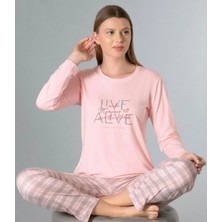 Uzun Kol Mevsimlik Pijama Takımı Viskon Alperi 790-50