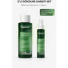 Growman Biberiye Şampuan ve Biberiye Suyu Seti Saç Güçlendirici Dökülme Karşıtı Bakım