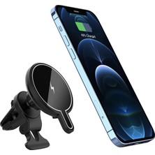 Verto Newface T9 15W Magsafe Araç Tutucu - Siyah