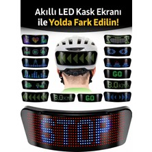 Qasul Akıllı LED Kask Ekranı Uygulama Kontrollü, Şarjlı, Tüm Kasklara Uyumlu Trafikte Görünürlük Sağlayan