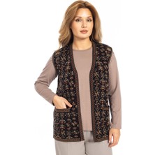 Mutlu City Kadın Etnik Model Triko Örgü Kilim Anne Yelek 1070