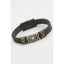 Marsilyan Kuru Kafa Kaliteli Mıknatıslı Suni Deri Bileklik