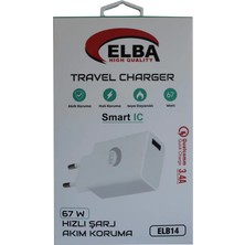 Verto Elba ELB14 ELB-67W USB 67W 3.4A Hızlı Şarj Akıllı Koruma -Isıya Dayanıklı Ev Şarj Kafa